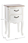 Bizzotto Comodino con 2 cassetti Justine Bianco