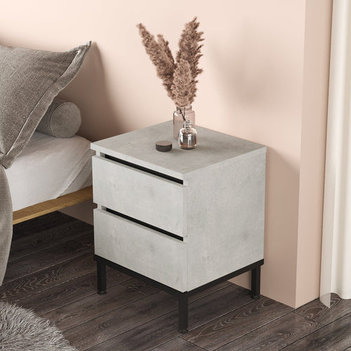 Asir Comodino con 2 cassetti Luvio LV25-TL Grigio