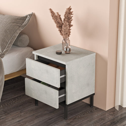 Asir Comodino con 2 cassetti Luvio LV25-TL Grigio