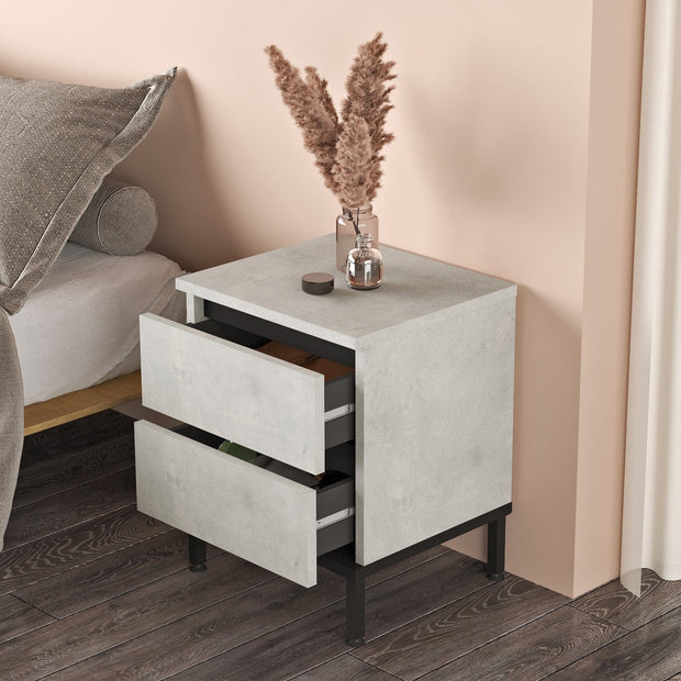 Asir Comodino con 2 cassetti Luvio LV25-TL Grigio
