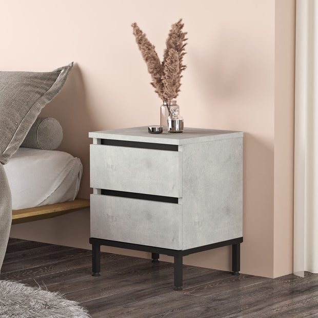Asir Comodino con 2 cassetti Luvio LV25-TL Grigio
