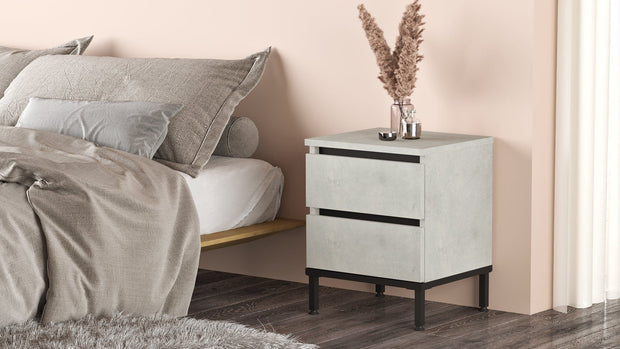 Asir Comodino con 2 cassetti Luvio LV25-TL Grigio