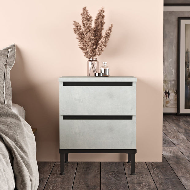 Asir Comodino con 2 cassetti Luvio LV25-TL Grigio