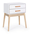 Bizzotto Comodino con 2 cassetti Ordinary Bianco