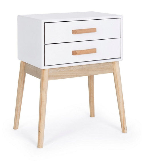 Bizzotto Comodino con 2 cassetti Ordinary Bianco