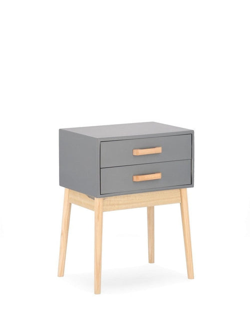 Bizzotto Comodino con 2 cassetti Ordinary Grigio