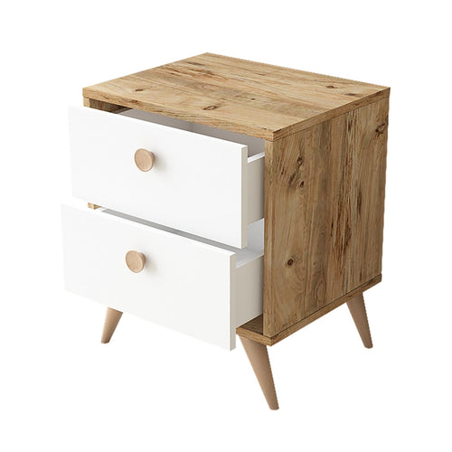 Asir Comodino con 2 cassetti Vilamo VL67-211 Bianco