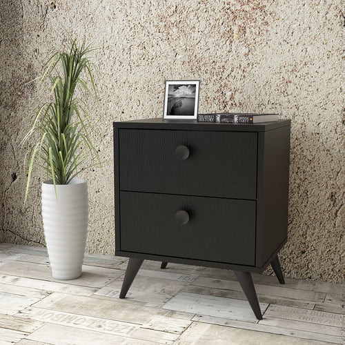 Asir Comodino con 2 cassetti Vilamo VL67-332 Nero