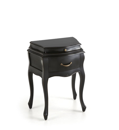 Moycor Comodino con 2 cassetti Vintage Nero