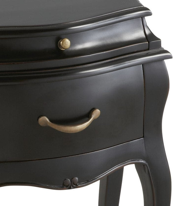 Moycor Comodino con 2 cassetti Vintage Nero