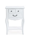 Bizzotto Comodino con 3 cassetti Daisy Bianco