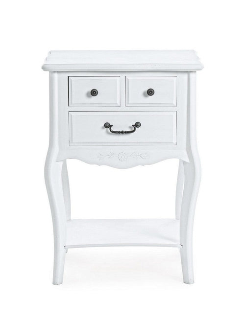 Bizzotto Comodino con 3 cassetti Daisy Bianco