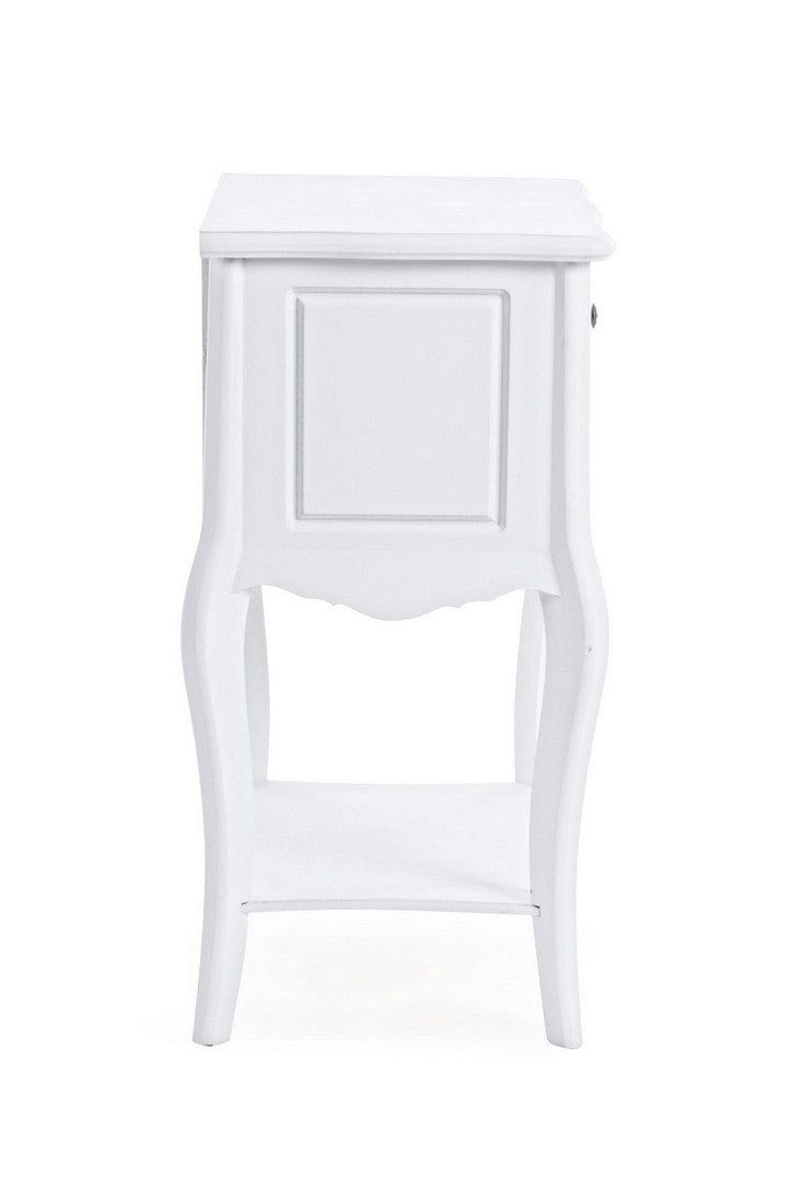 Bizzotto Comodino con 3 cassetti Daisy Bianco