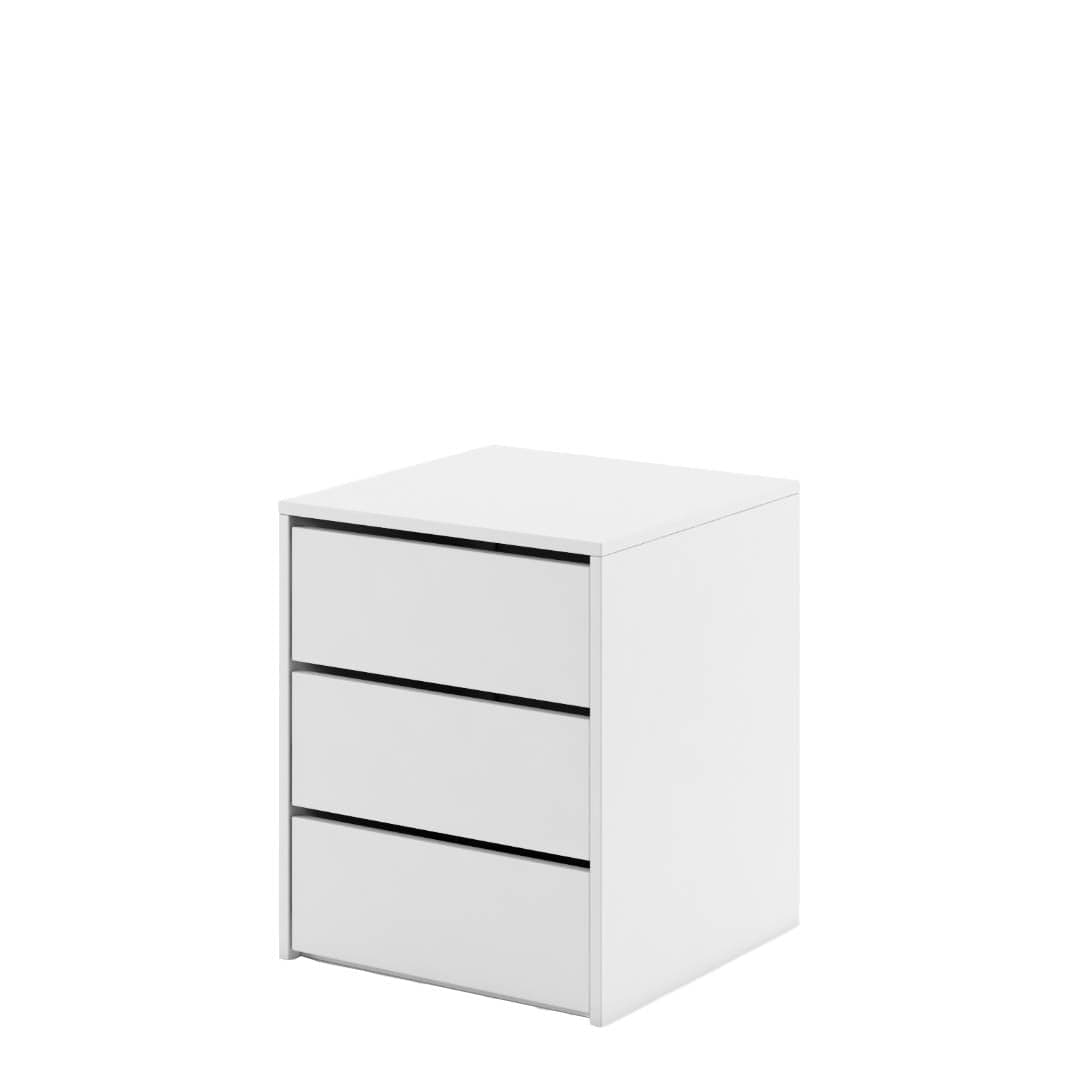 Lenart Comodino con 3 cassetti Idea 13 Bianco Opaco