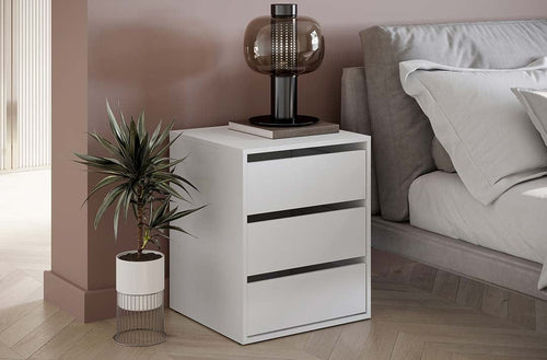 Lenart Comodino con 3 cassetti Idea 13 Bianco Opaco