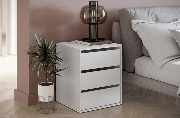 Lenart Comodino con 3 cassetti Idea 13 Bianco Opaco