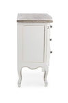 Bizzotto Comodino con 3 cassetti Justine Bianco