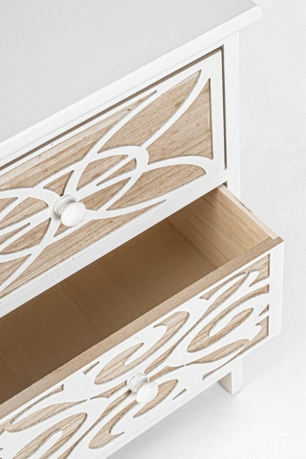 Bizzotto Comodino con 3 cassetti Pattern Bianco