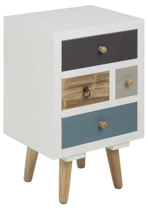 Actona Comodino con 4 cassetti Thais Multicolore