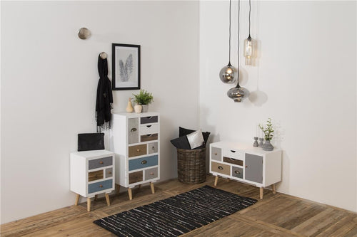Actona Comodino con 4 cassetti Thais Multicolore