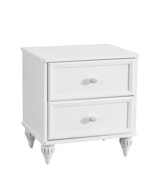 Cilek Comodino in legno con 2 cassetti, per bambini e ragazzi, Romantica White, l50xL42xH56 cm