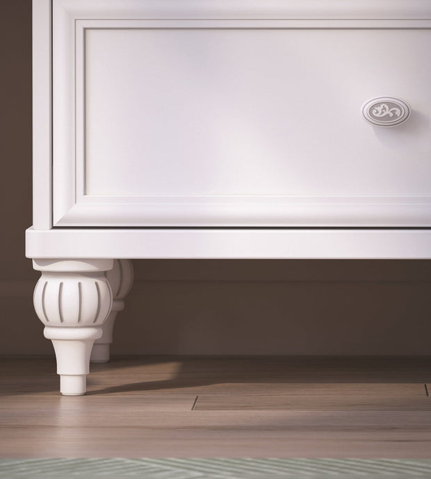 Cilek Comodino in legno con 2 cassetti, per bambini e ragazzi, Romantica White, l50xL42xH56 cm