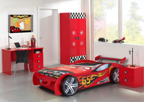 Vipack Comodino in MDF con 2 cassetti, per bambini Le Mans Red, l47xl47xh39,4 cm