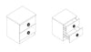 Vipack Comodino in MDF con 2 cassetti, per bambini Le Mans Red, l47xl47xh39,4 cm