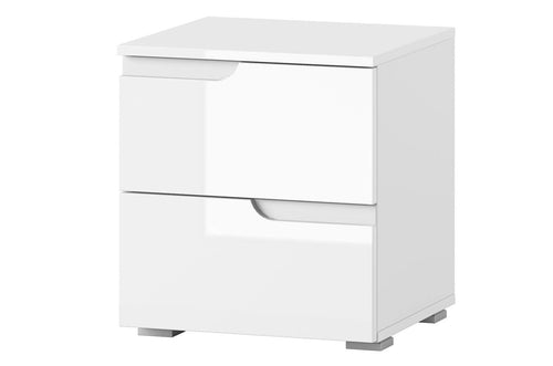 Szynaka Comodino in MDF e pallet, con 2 cassetti Gabrielle 32 Bianco, l42xL40xH47 cm