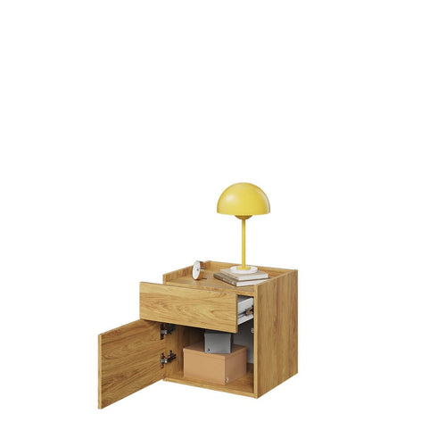 Lenart Comodino per bambini/adolescenti con 1 cassetto e anta Teen Flex TF18 Naturale