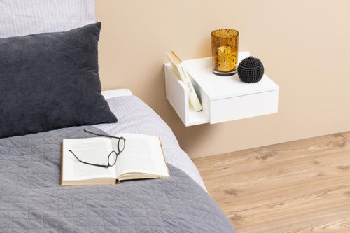 Actona Comodino sospeso con 1 cassetto Ashlan Bianco
