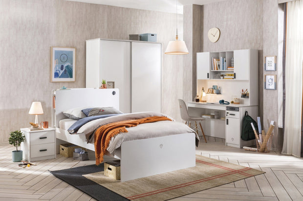 Cilek Comodino Youth con 2 cassetti Bianco, L 43 L 41 H 46 cm