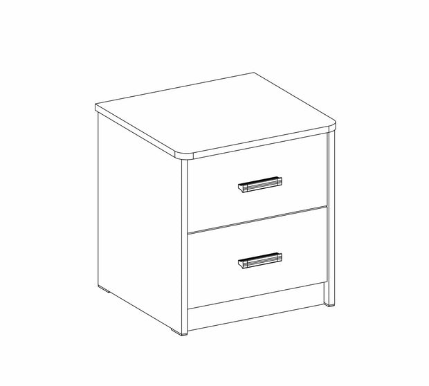 Cilek Comodino Youth con 2 cassetti Bianco, L 43 L 41 H 46 cm