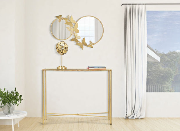 Mauro Ferretti Console Butterflies Glass cm 100x35x80