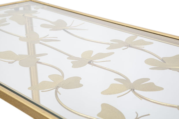 Mauro Ferretti Console Butterflies Glass cm 100x35x80