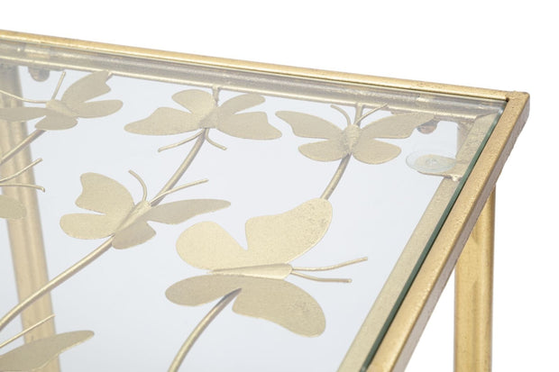 Mauro Ferretti Console Butterflies Glass cm 100x35x80
