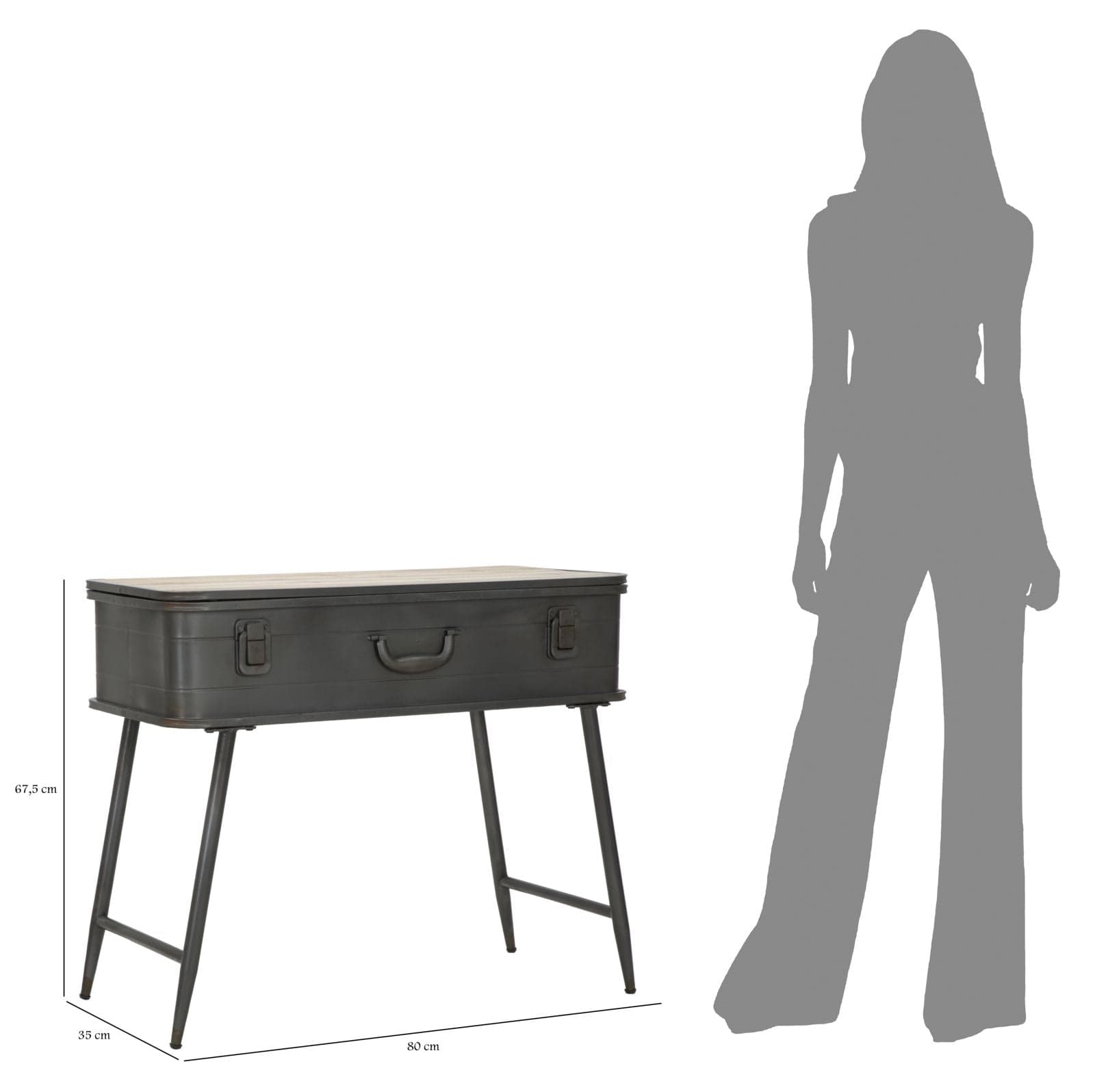 Mauro Ferretti Console Industry C/Contenitore cm 80x35x67,5