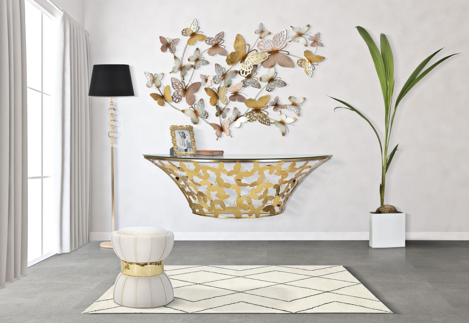 Mauro Ferretti Console Sospesa Butterflies cm 120x40,5x37,2