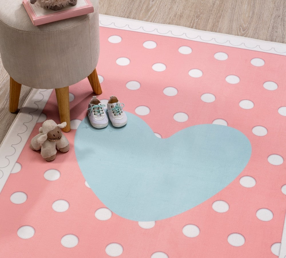 Tappeto per bambini Soft Happy Pink PE, 100 x 150 cm (1)