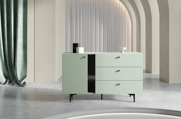 Lenart Credenza a 3 cassetti e 1 anta Colours Small CS 04 Opaco Verde