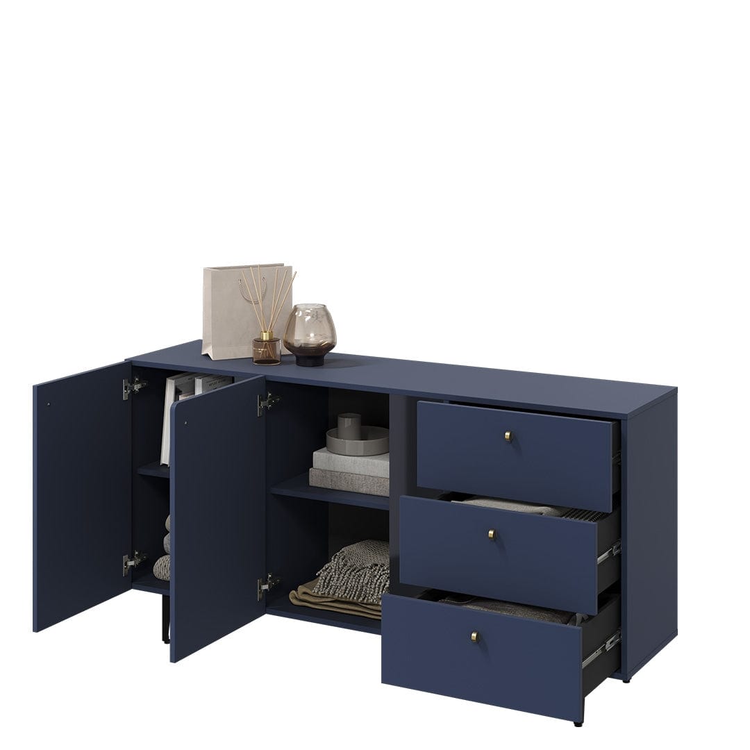 Lenart Credenza a 3 cassetti e 2 ante Colours Medium CS 02 Opaco Blu