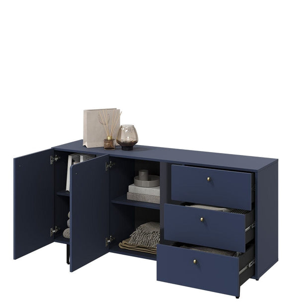 Lenart Credenza a 3 cassetti e 2 ante Colours Medium CS 02 Opaco Blu