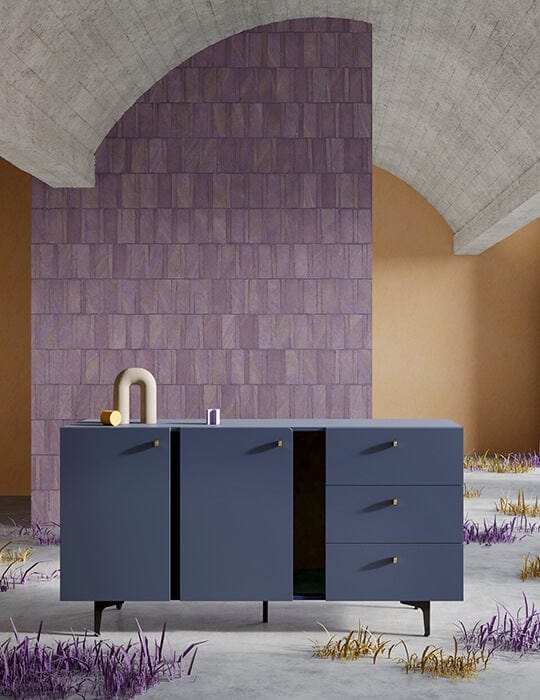Lenart Credenza a 3 cassetti e 2 ante Colours Medium CS 02 Opaco Blu