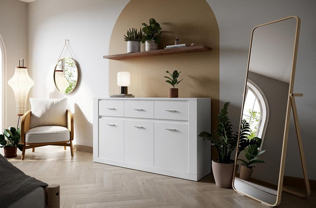 Lenart Credenza a 3 cassetti e 3 ante Arti 09 Opaco Bianco