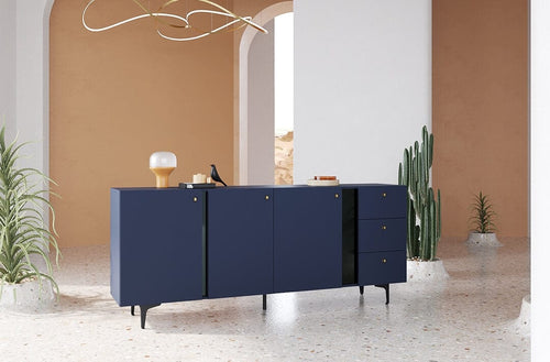Lenart Credenza a 3 cassetti e 3 ante Colours Large CS 03 Opaco Blu