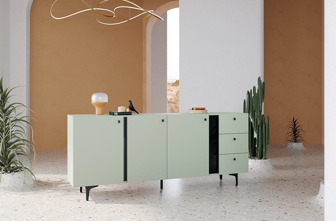 Lenart Credenza a 3 cassetti e 3 ante Colours Large CS 03 Opaco Verde