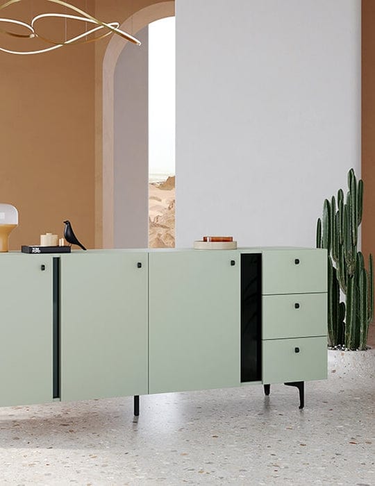 Lenart Credenza a 3 cassetti e 3 ante Colours Large CS 03 Opaco Verde