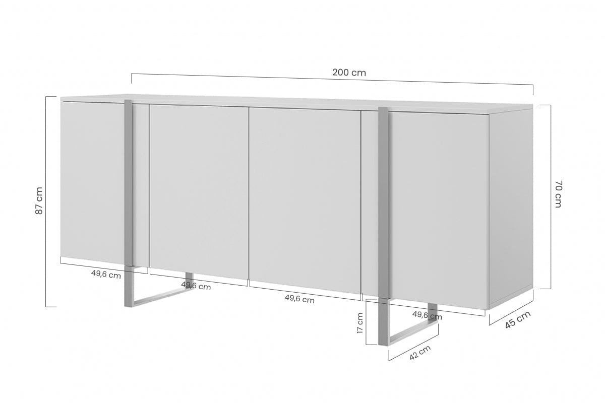 Bogart Credenza a 4 ante Verica 200-4D Crema