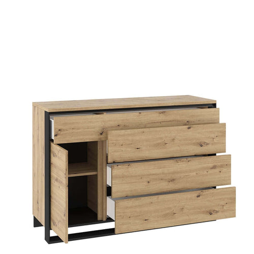 Lenart Credenza a 4 cassetti e 1 anta Quant 08 Quercia