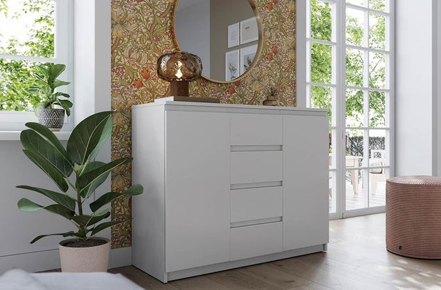 Lenart Credenza a 4 cassetti e 2 ante Idea 04 Opaco Bianco